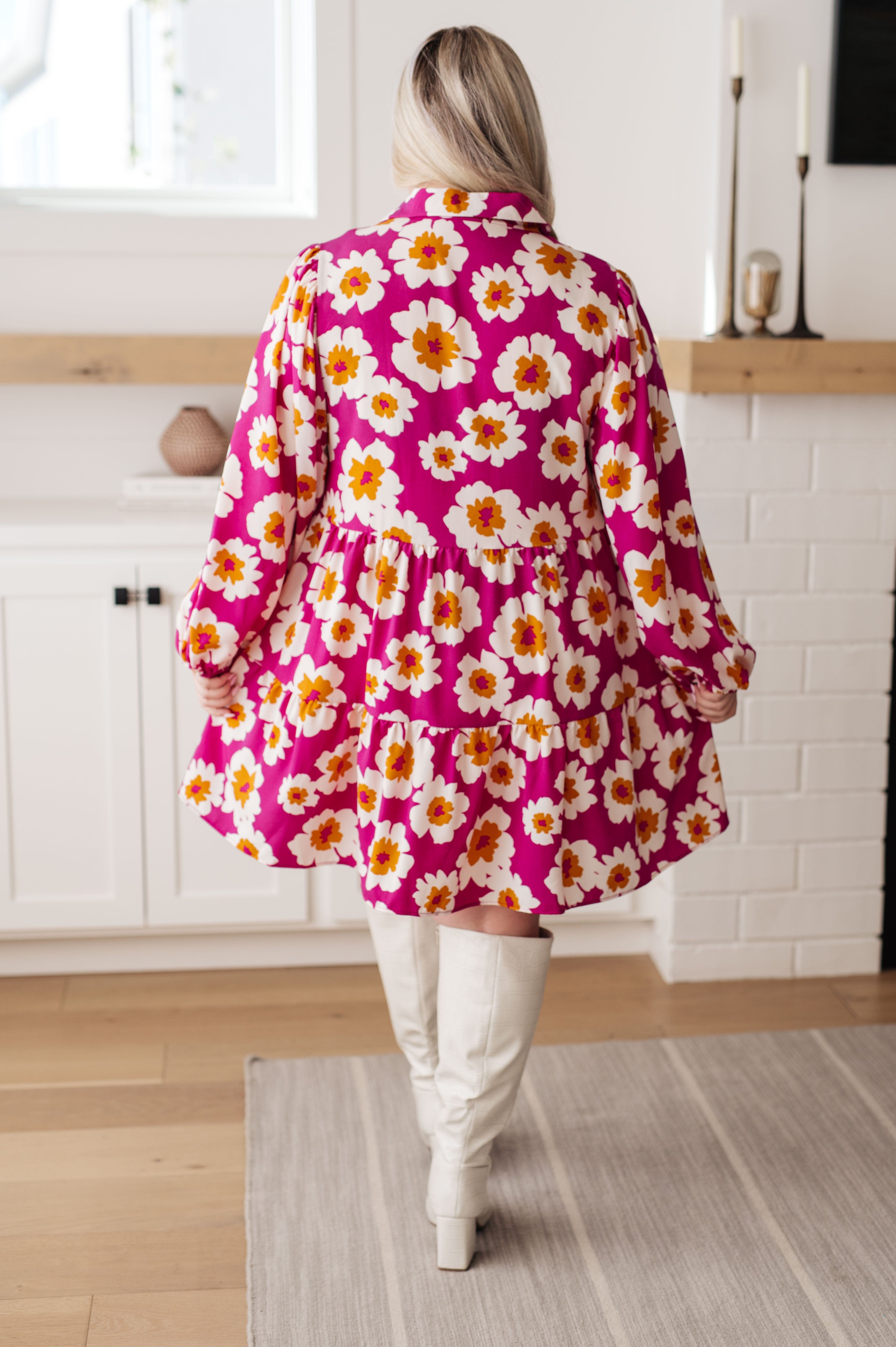 Magnificently Mod Floral Shirt Dress-Womens-Stay Foxy Boutique, Florissant, Missouri