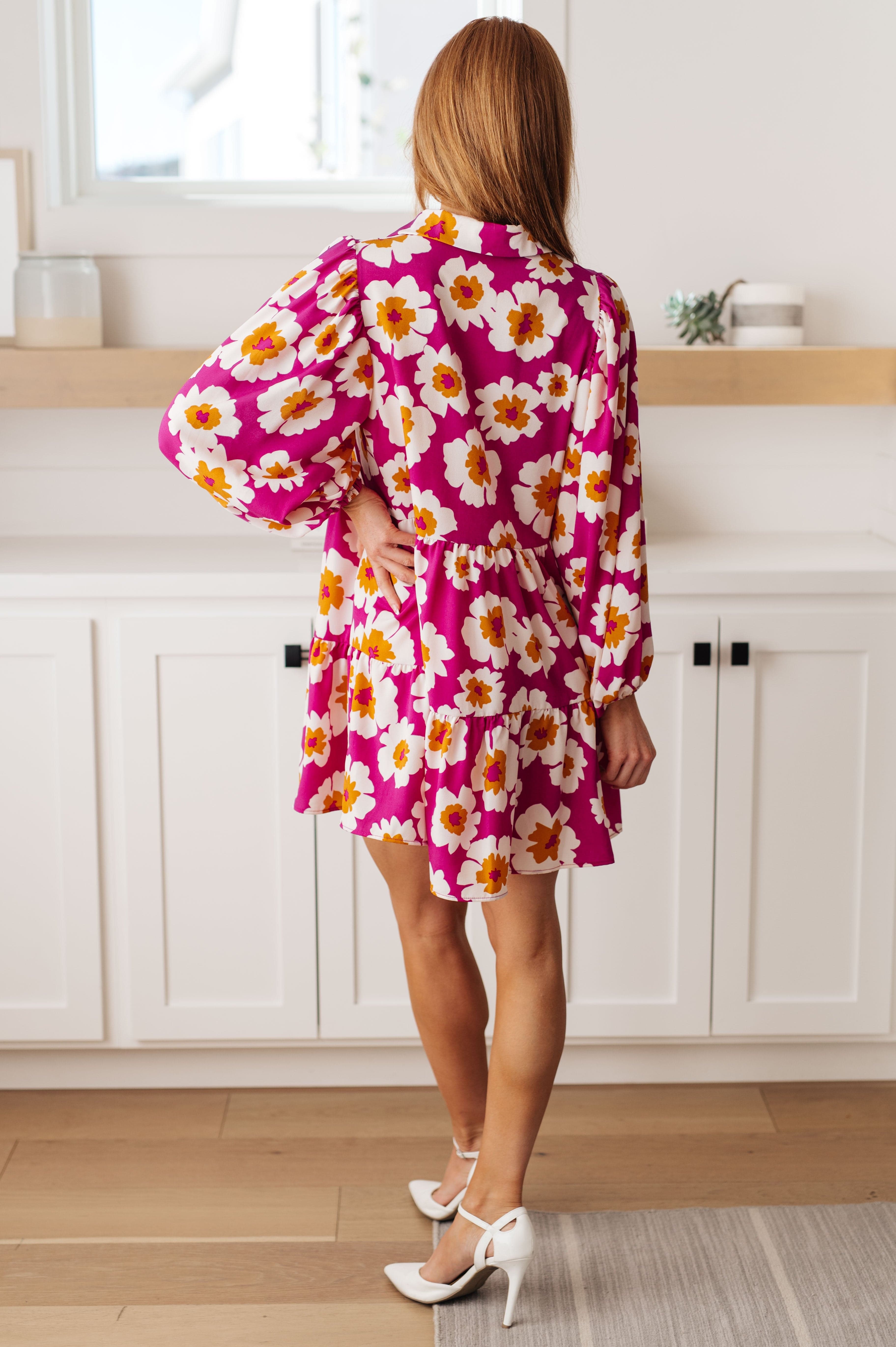 Magnificently Mod Floral Shirt Dress-Womens-Stay Foxy Boutique, Florissant, Missouri