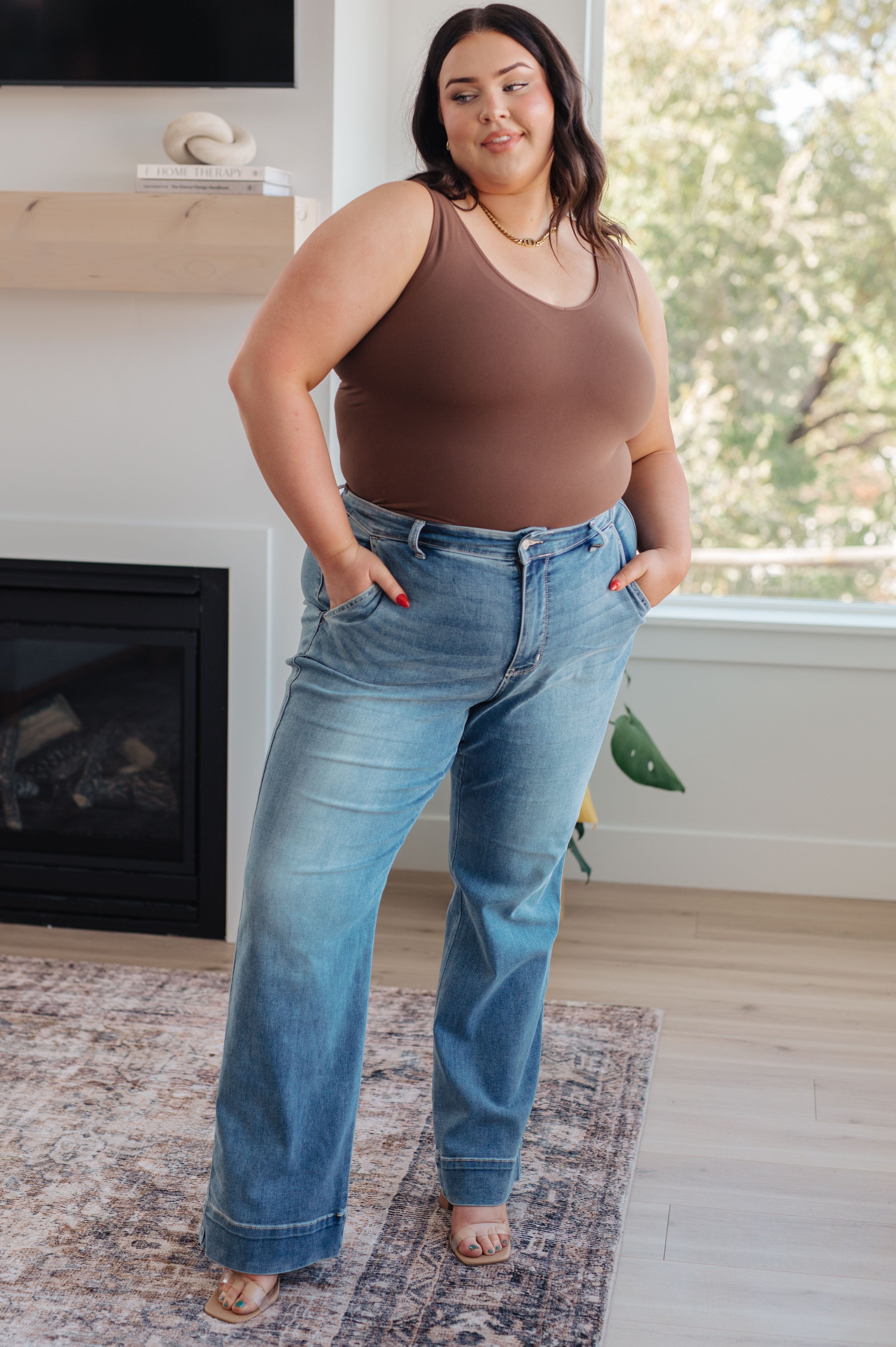 Mindy Mid Rise Wide Leg Jeans-Womens-Stay Foxy Boutique, Florissant, Missouri
