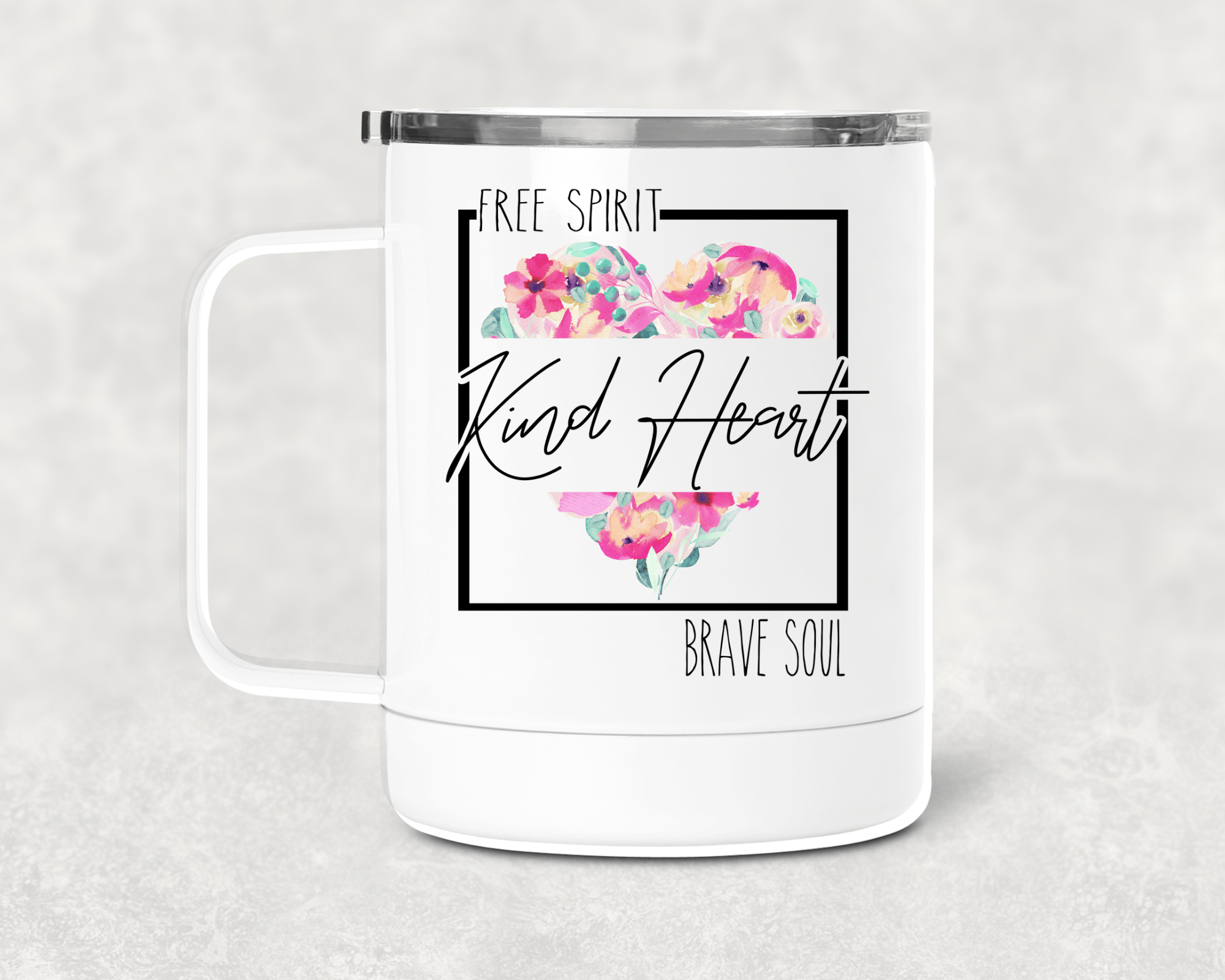 Kind Heart Pink Mug /Wine Cup-Stay Foxy Boutique, Florissant, Missouri