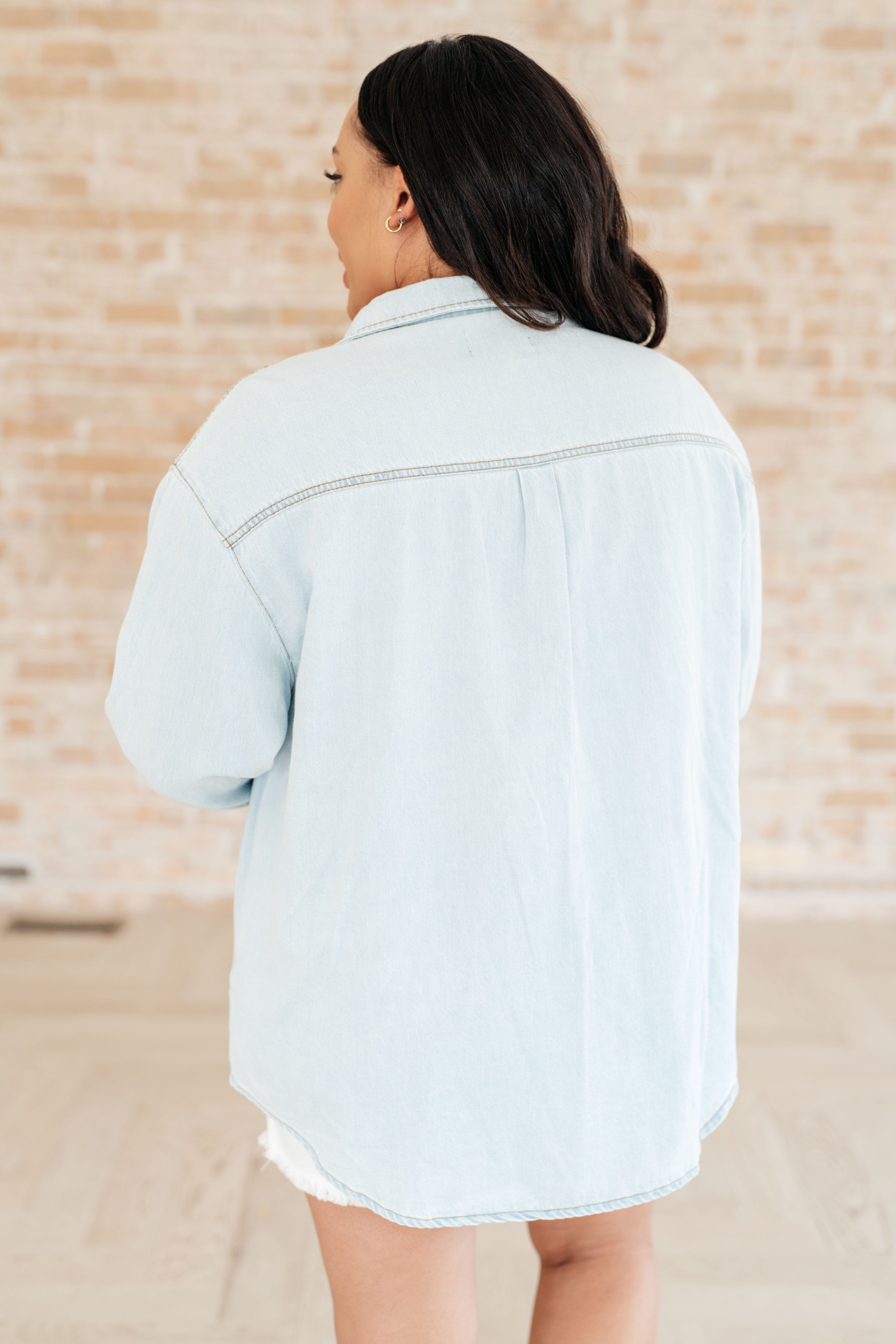 My Walkman Denim Shacket-Tops-Stay Foxy Boutique, Florissant, Missouri