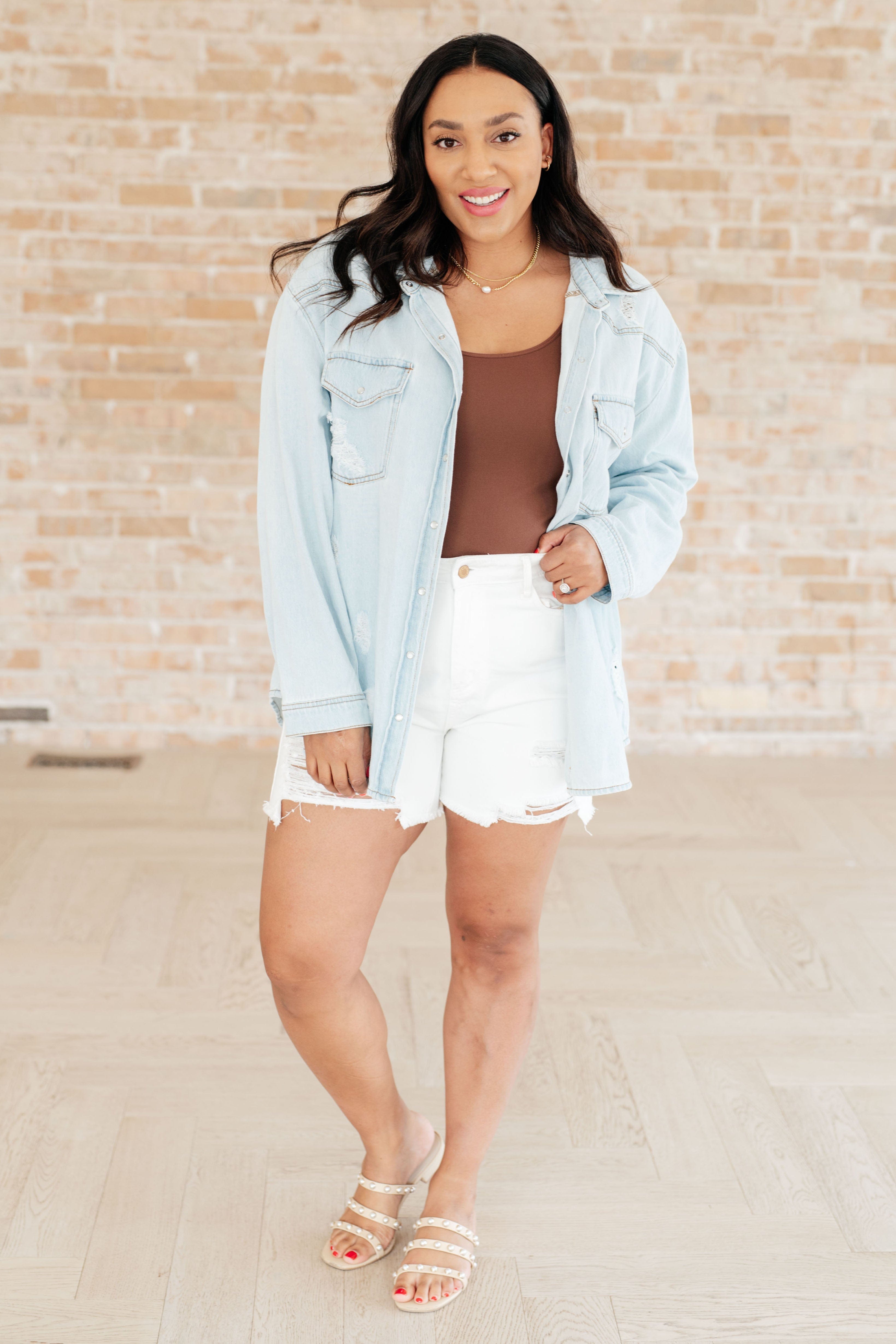 My Walkman Denim Shacket-Tops-Stay Foxy Boutique, Florissant, Missouri