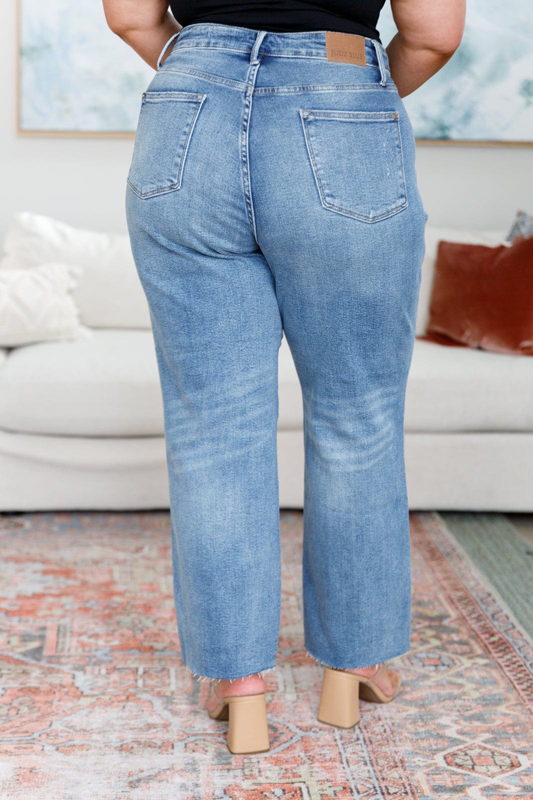 Nora High Rise Rigid Magic Destroy Slim Straight Jeans-Womens-Stay Foxy Boutique, Florissant, Missouri