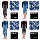 LEGGING JEAN RUN-PALM TREE (ACTIVE BACK POCKETS)-Stay Foxy Boutique, Florissant, Missouri