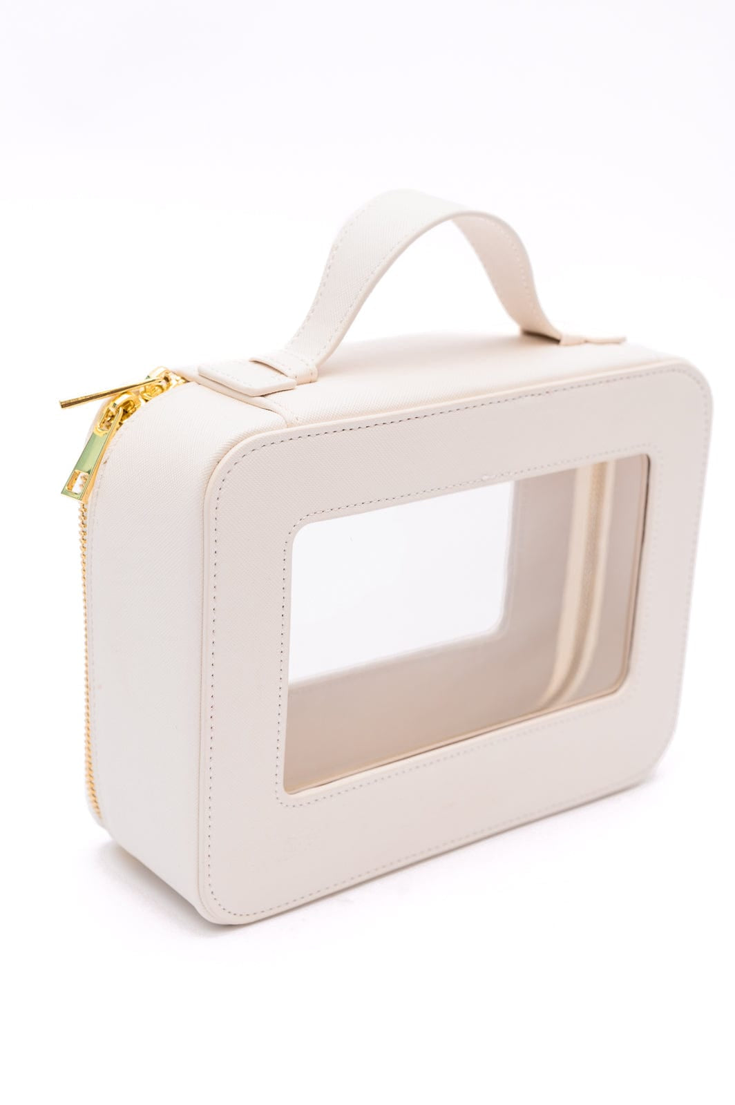 PU Leather Travel Cosmetic Case in Cream-Womens-Stay Foxy Boutique, Florissant, Missouri