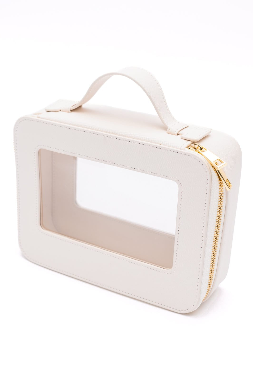 PU Leather Travel Cosmetic Case in Cream-Womens-Stay Foxy Boutique, Florissant, Missouri