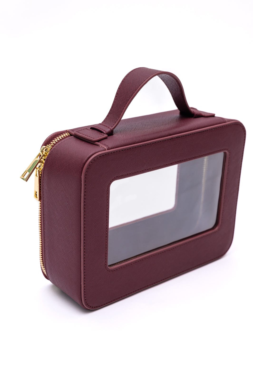 PU Leather Travel Cosmetic Case in Wine-Womens-Stay Foxy Boutique, Florissant, Missouri