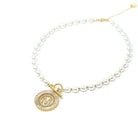 PREORDER: Pearl Chain Radiant Initial Necklace-Womens-Stay Foxy Boutique, Florissant, Missouri