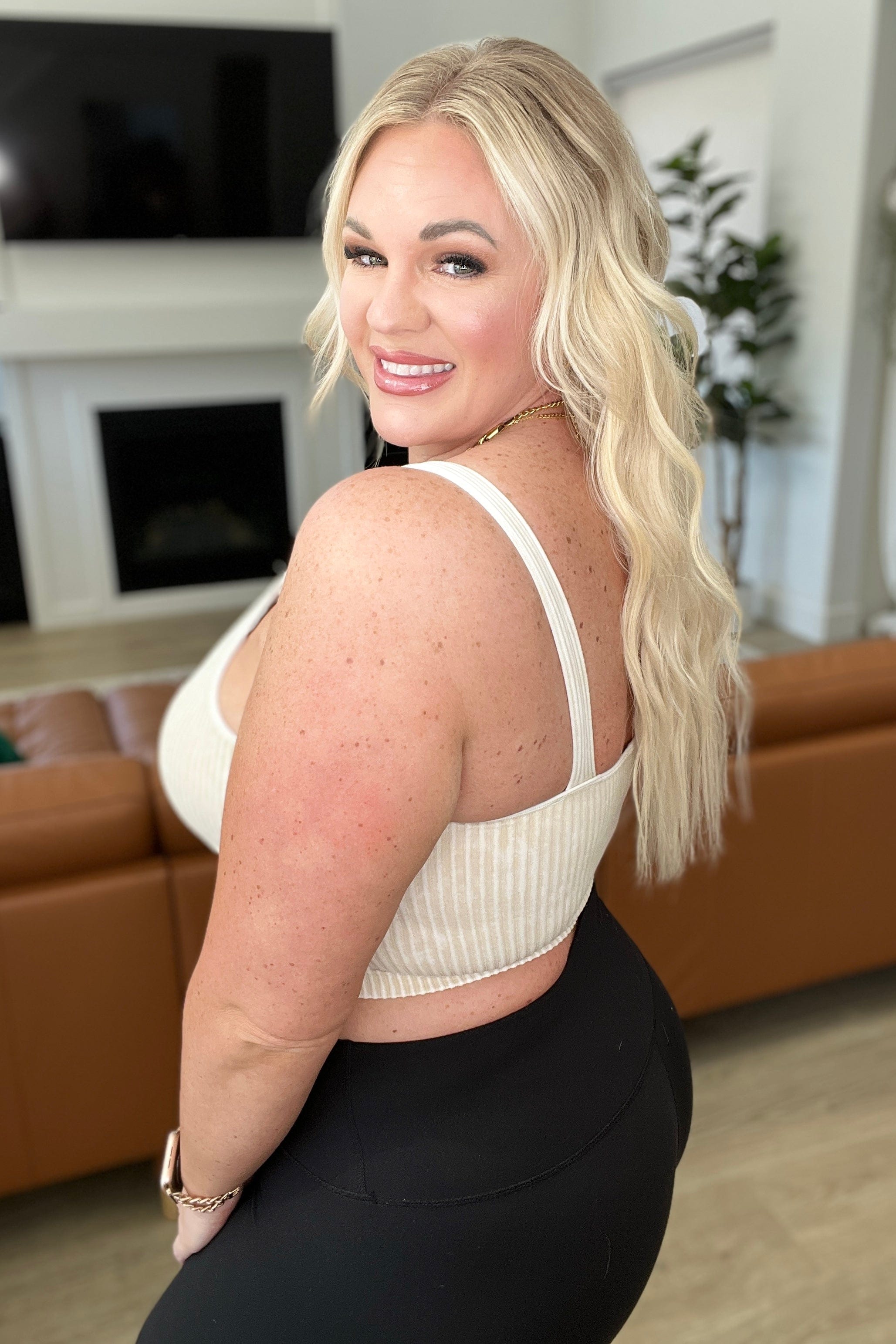 Mineral Washed Padded Cropped Tank in Sand Beige-Tops-Stay Foxy Boutique, Florissant, Missouri