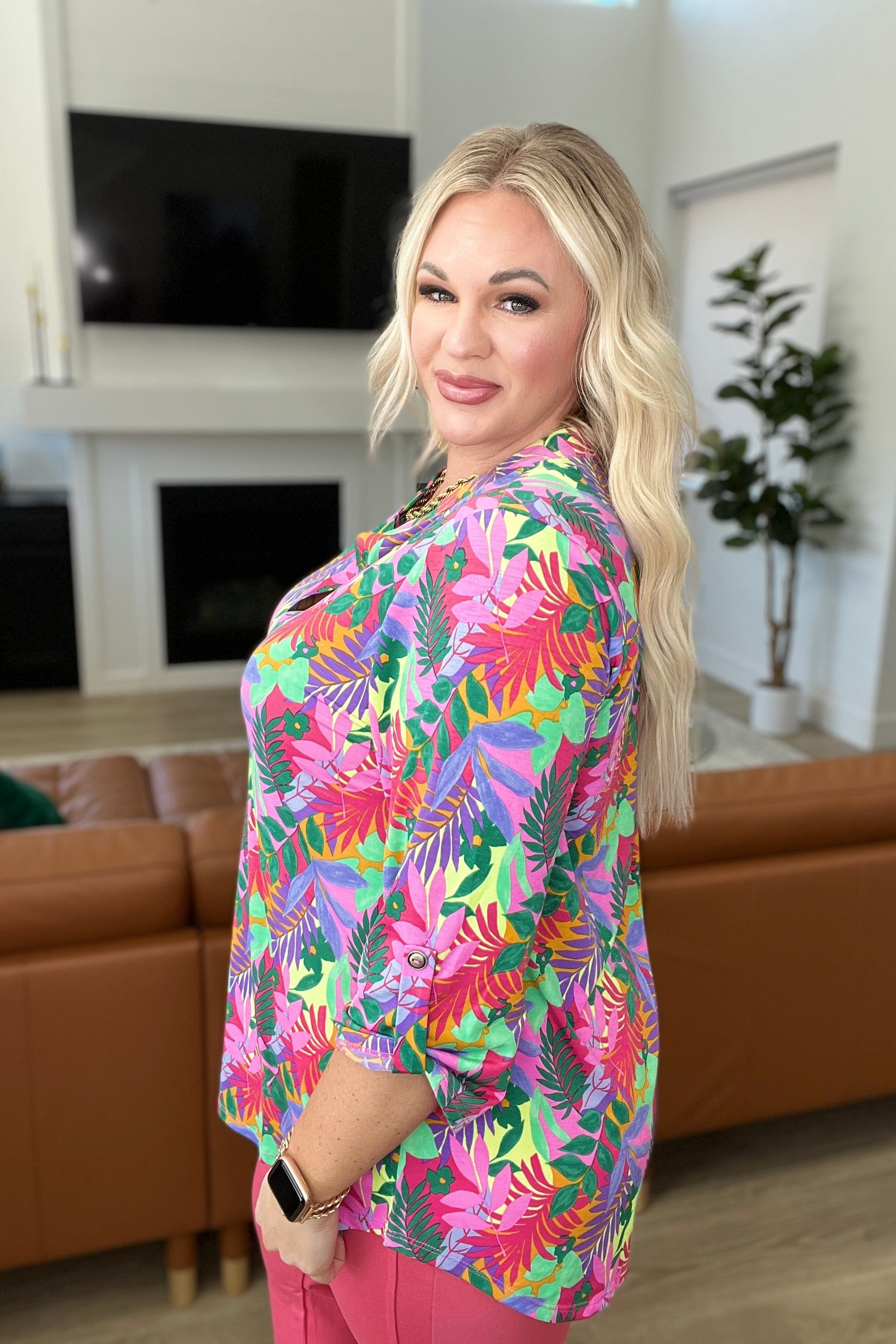 Lizzy Top in Tropical Multi-Tops-Stay Foxy Boutique, Florissant, Missouri