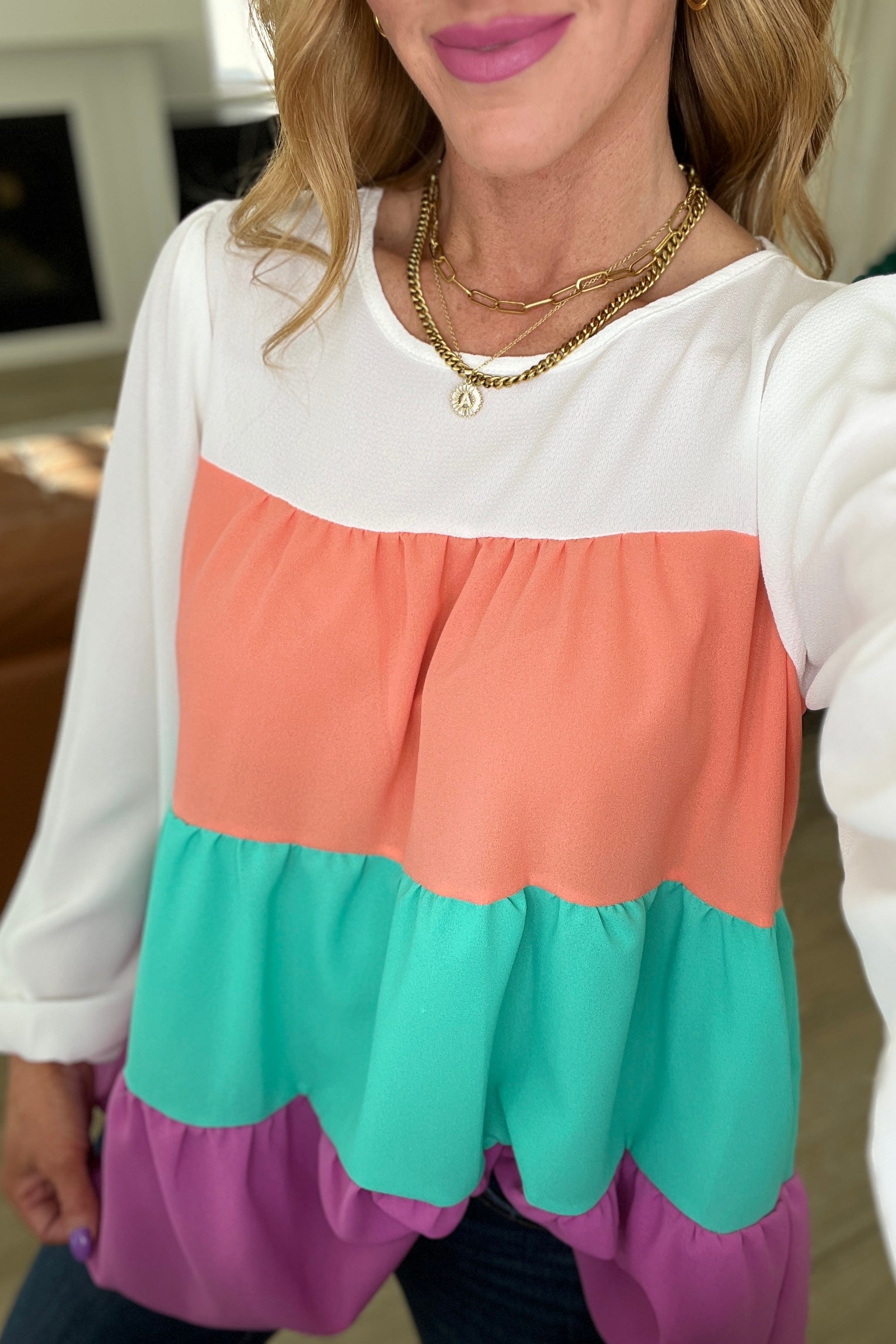 Taking It All In Color Block Top-Tops-Stay Foxy Boutique, Florissant, Missouri