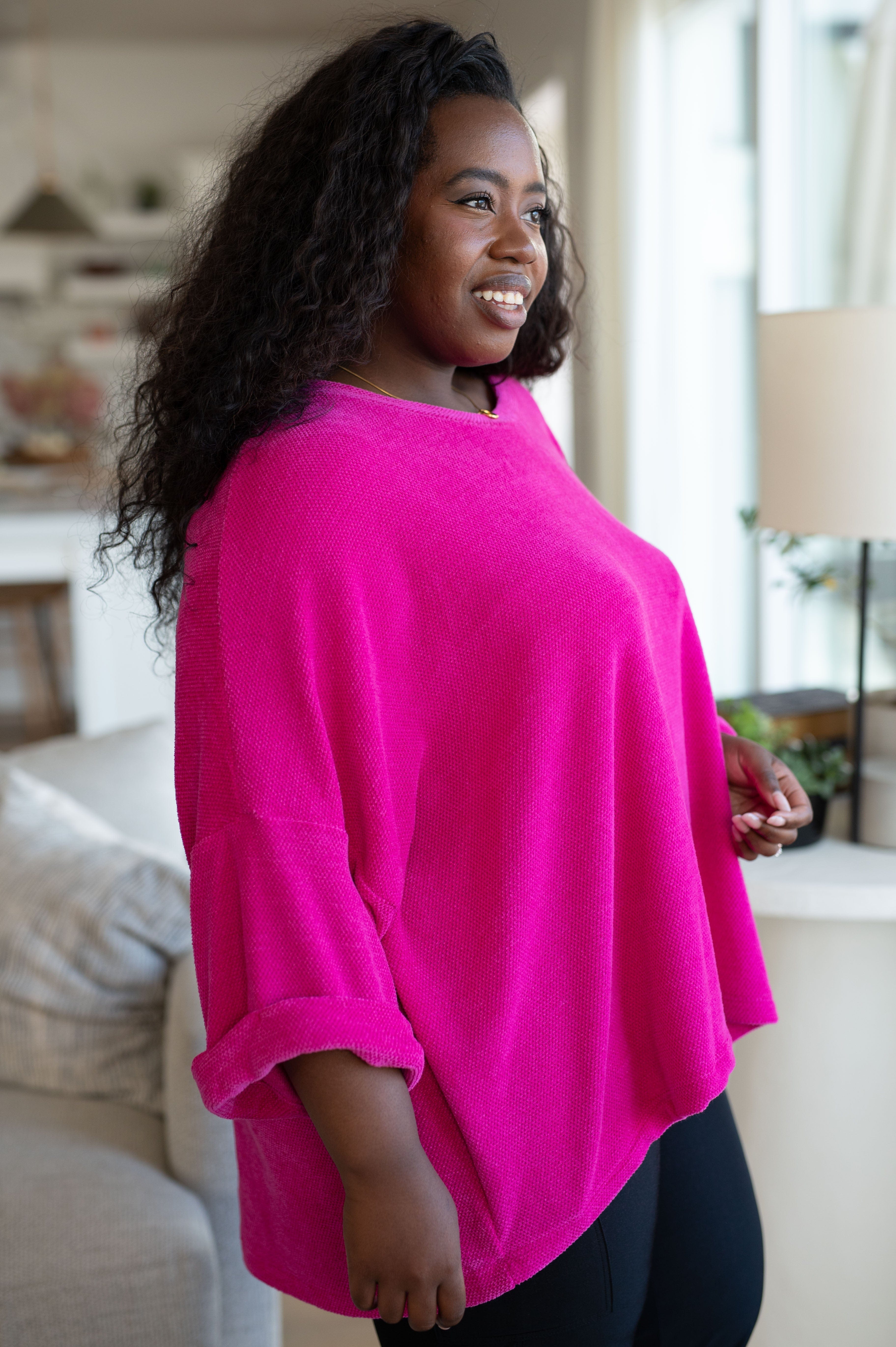 Pink Thoughts Chenille Blouse-Womens-Stay Foxy Boutique, Florissant, Missouri