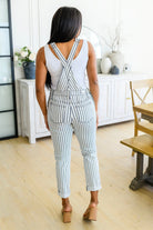 Railroad Stripe Overalls-Womens-Stay Foxy Boutique, Florissant, Missouri