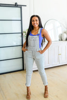 Railroad Stripe Overalls-Womens-Stay Foxy Boutique, Florissant, Missouri