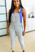 Railroad Stripe Overalls-Womens-Stay Foxy Boutique, Florissant, Missouri