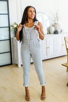 Railroad Stripe Overalls-Womens-Stay Foxy Boutique, Florissant, Missouri