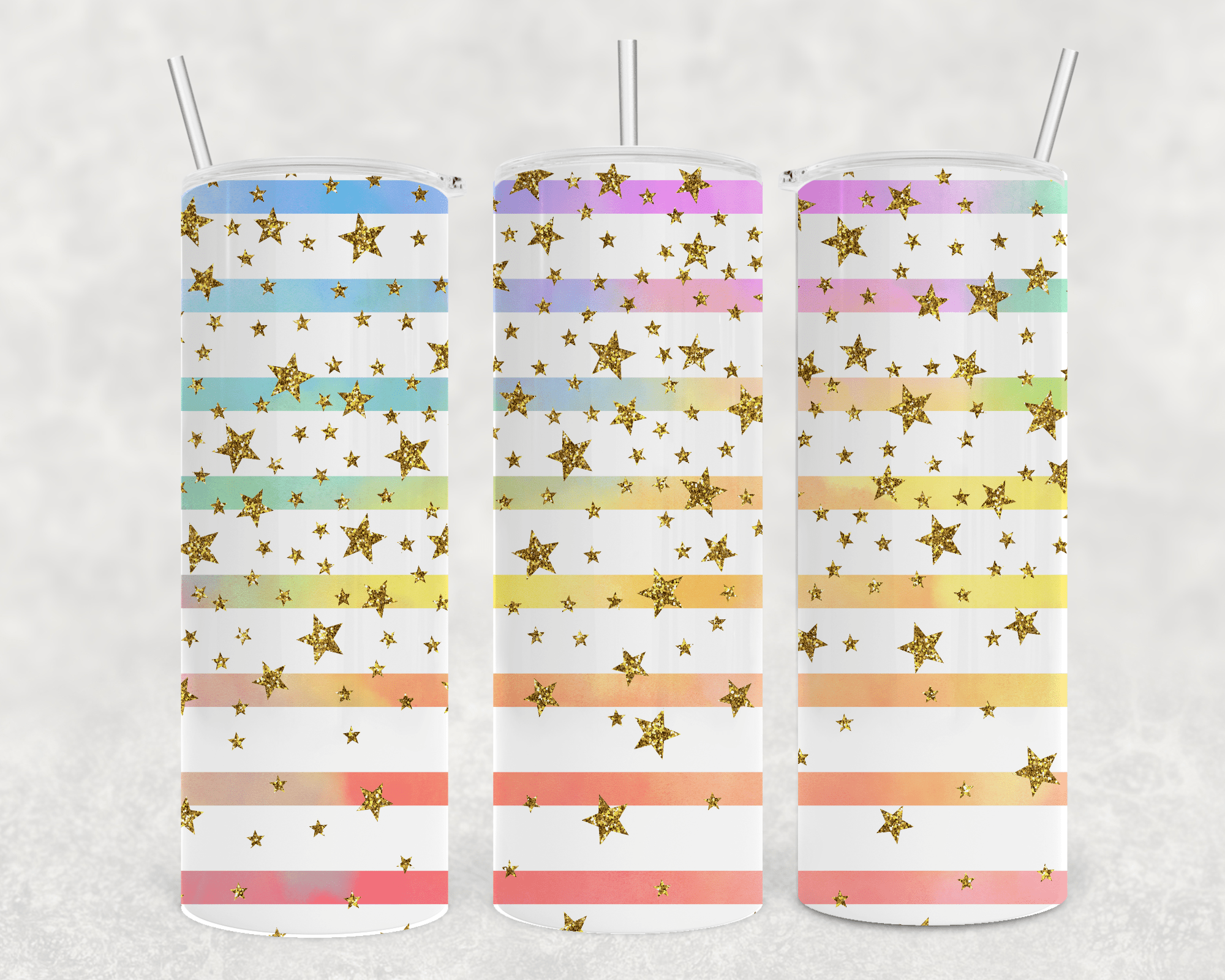 Golden Stars Tumbler-Drinkware-Stay Foxy Boutique, Florissant, Missouri