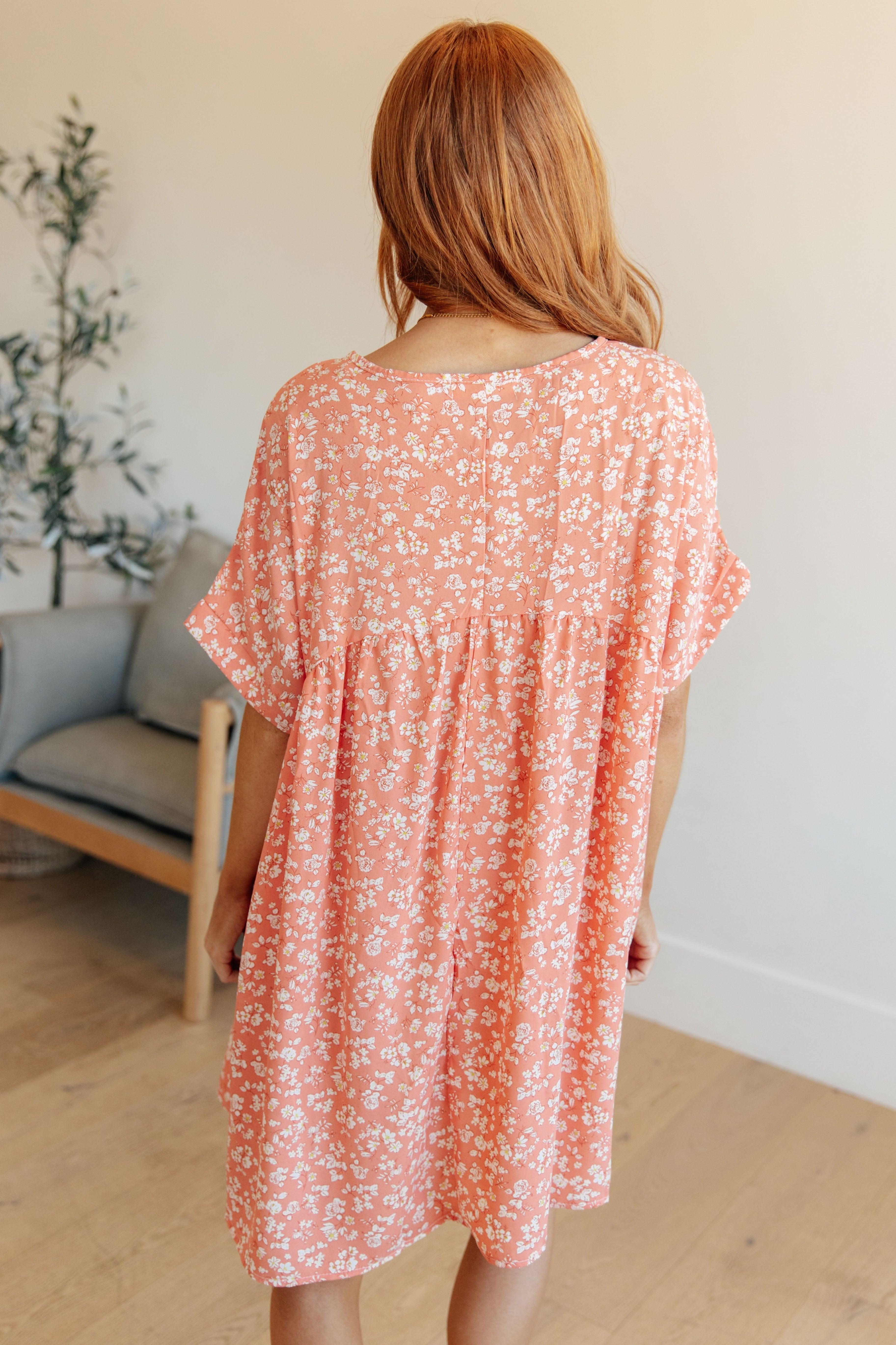 Rodeo Lights Dolman Sleeve Dress in Coral Floral-Dresses-Stay Foxy Boutique, Florissant, Missouri