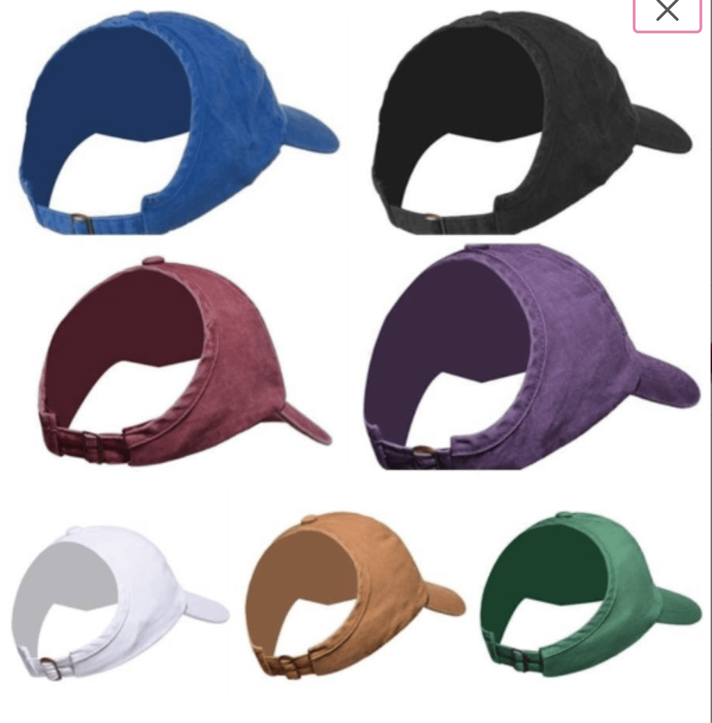 Distressed Backless Hat for Full Hair with Adjustable back-Hat-Stay Foxy Boutique, Florissant, Missouri