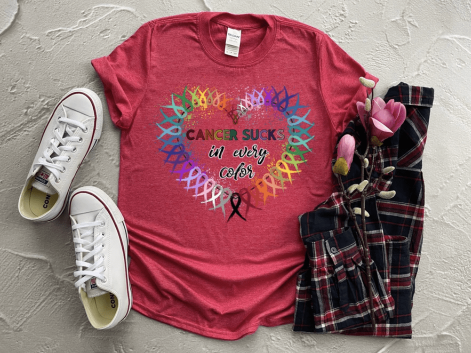 Cancer Sucks Graphic T-Graphic T-Stay Foxy Boutique, Florissant, Missouri