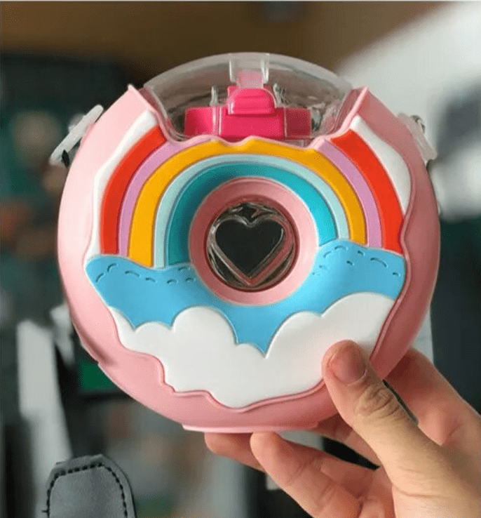 Portable Rainbow Donut Water Bottle-Womens-Stay Foxy Boutique, Florissant, Missouri