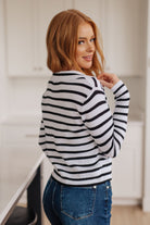 Self Improvement V-Neck Striped Sweater-Womens-Stay Foxy Boutique, Florissant, Missouri