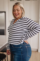 Self Improvement V-Neck Striped Sweater-Womens-Stay Foxy Boutique, Florissant, Missouri