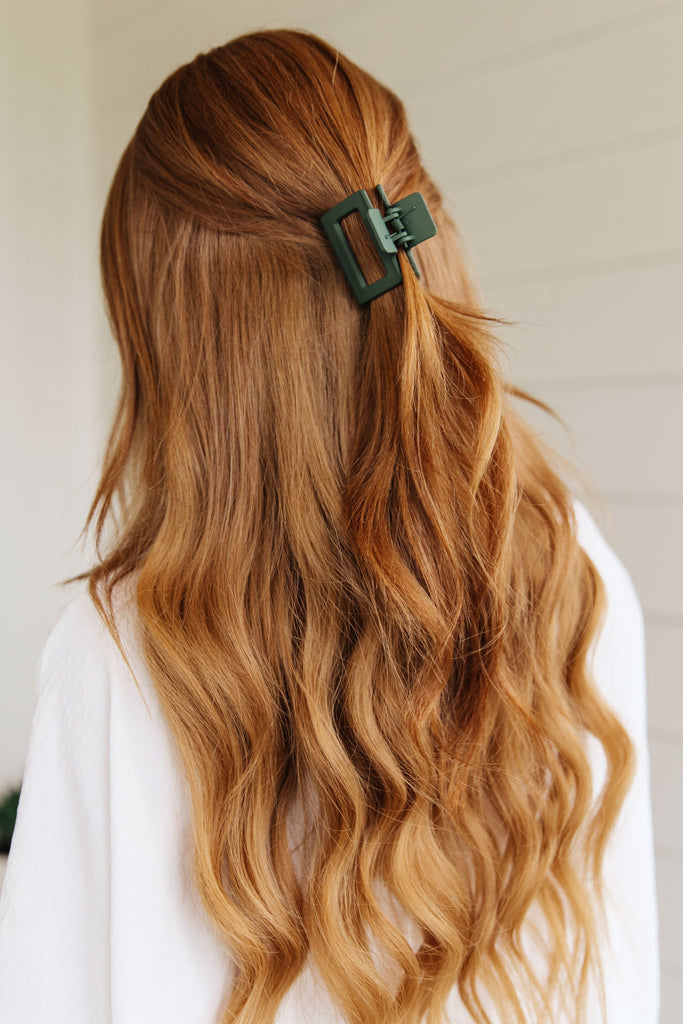 Small Square Claw Clip in Matte Army-Womens-Stay Foxy Boutique, Florissant, Missouri