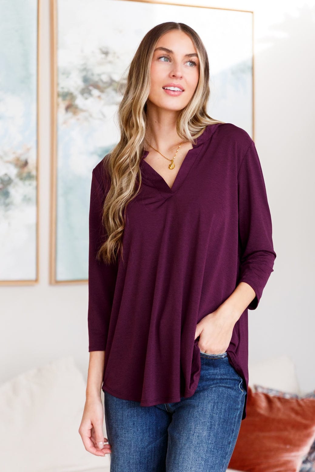 So Outstanding Top in Dark Magenta-Tops-Stay Foxy Boutique, Florissant, Missouri