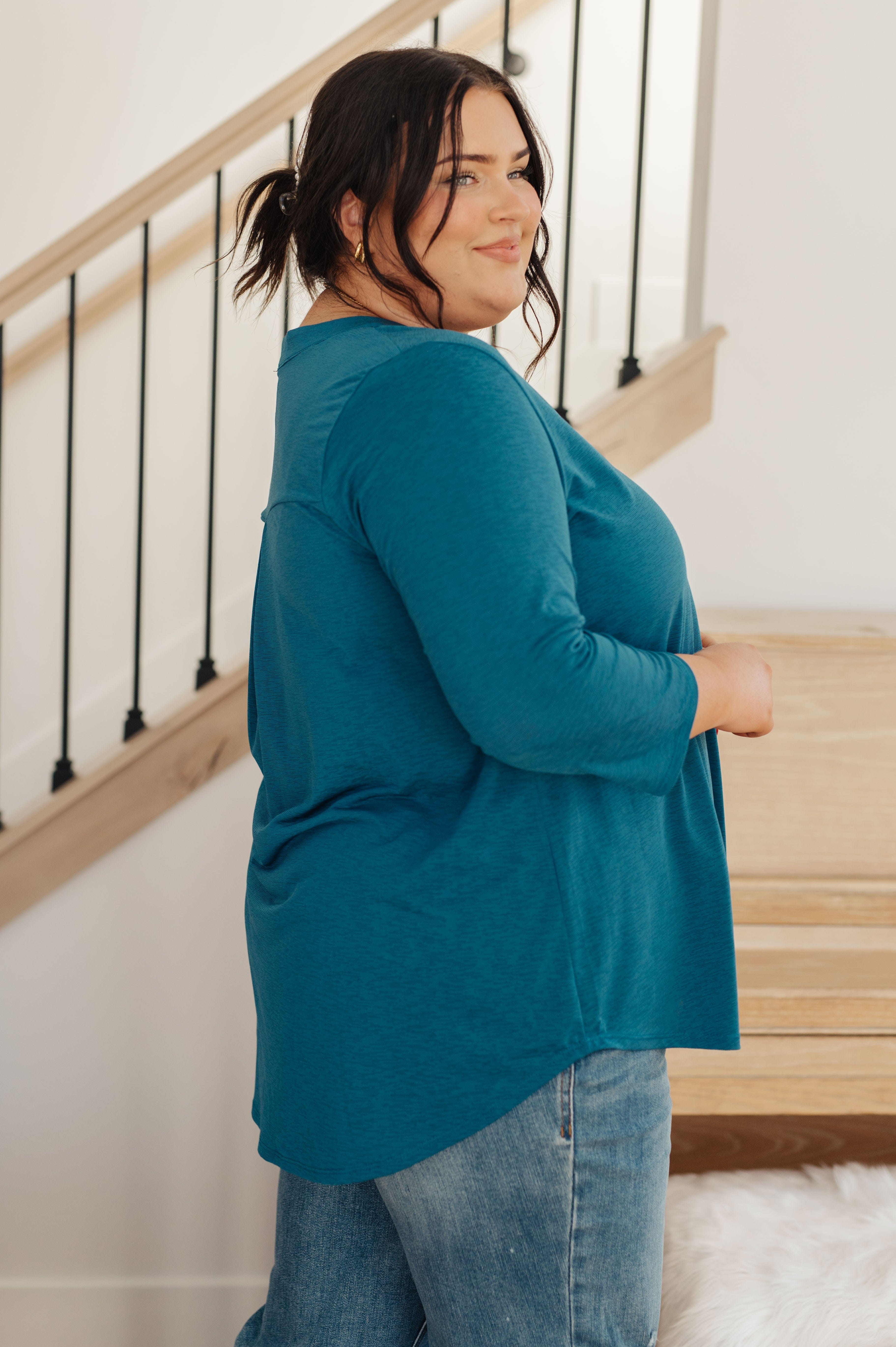 So Outstanding Top in Teal-Womens-Stay Foxy Boutique, Florissant, Missouri