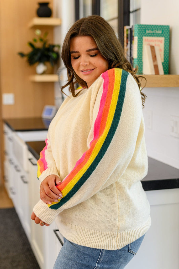 Songs About Rainbows Striped Sweater-Womens-Stay Foxy Boutique, Florissant, Missouri
