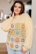 Square Dance Granny Square Sweater-Womens-Stay Foxy Boutique, Florissant, Missouri