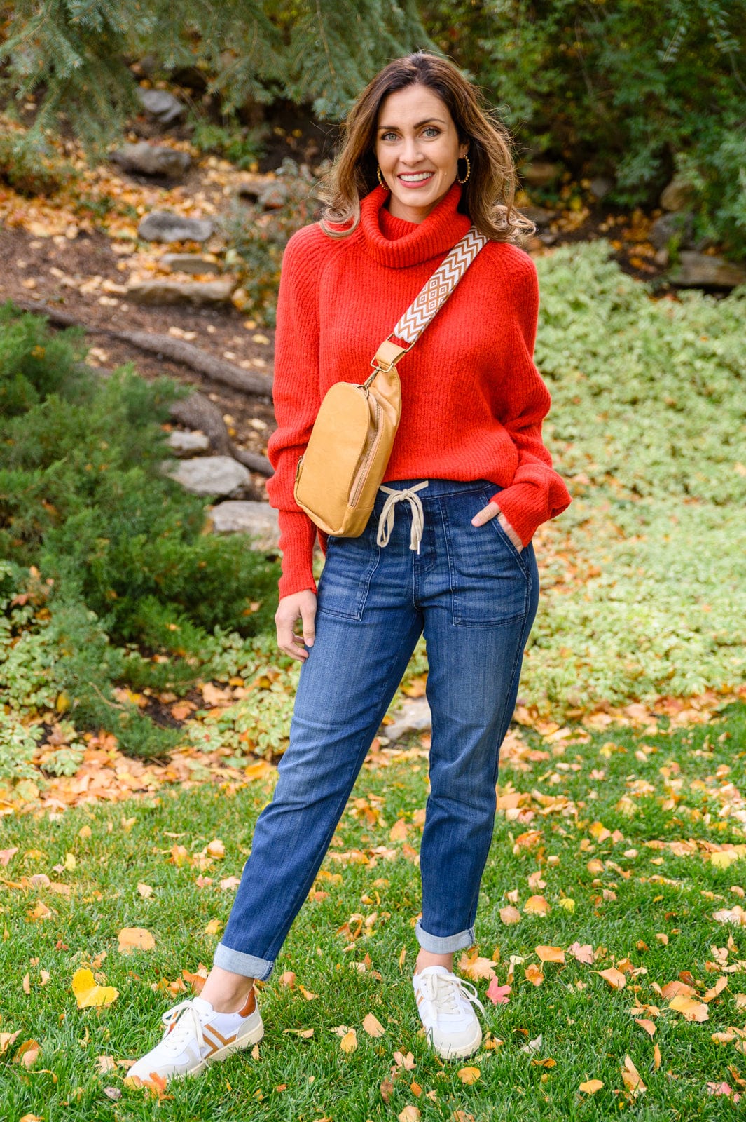 Steady Pace Roll Neck Sweater In Red-Womens-Stay Foxy Boutique, Florissant, Missouri