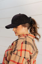 Lyla Sherpa Ball Cap in Black-Womens-Stay Foxy Boutique, Florissant, Missouri