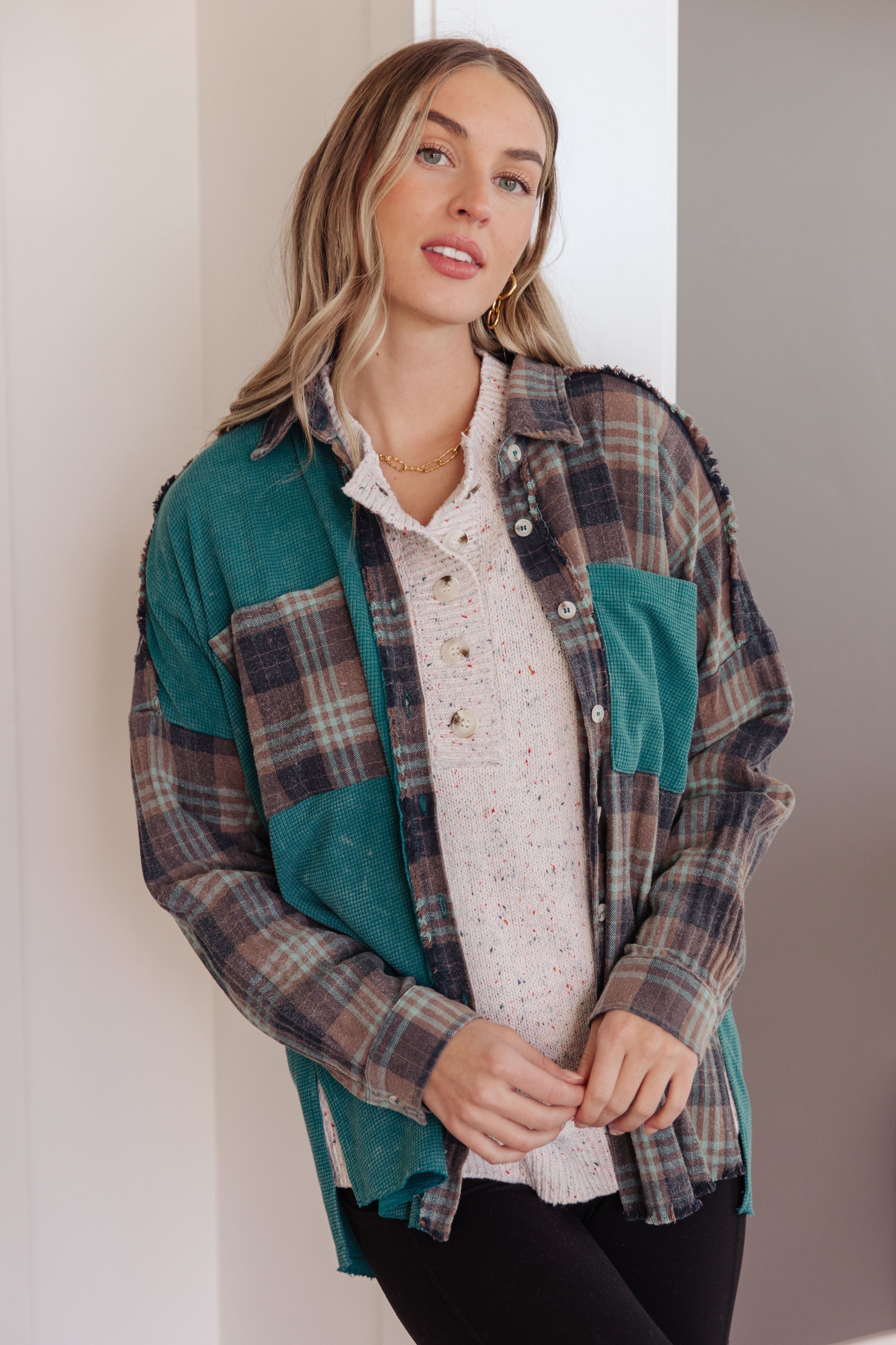 Never Give Up Henley Sweater-Womens-Stay Foxy Boutique, Florissant, Missouri