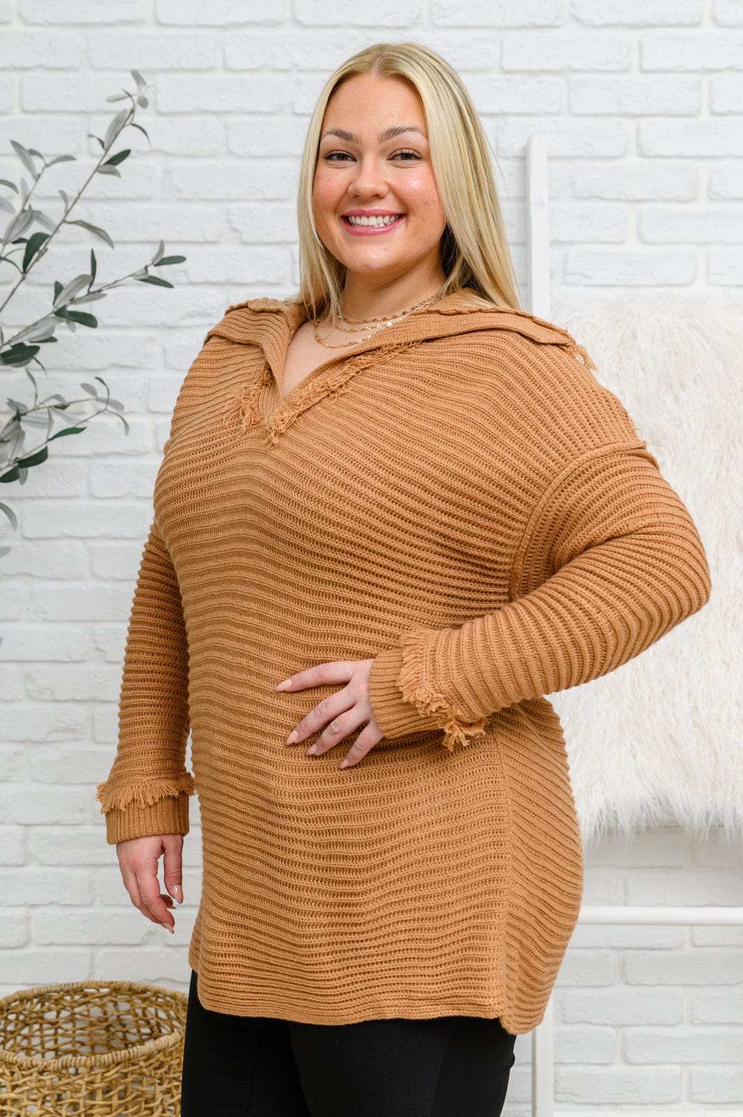 Travel Far & Wide Sweater in Taupe-Womens-Stay Foxy Boutique, Florissant, Missouri
