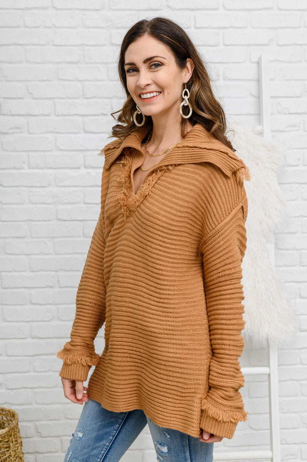 Travel Far & Wide Sweater in Taupe-Womens-Stay Foxy Boutique, Florissant, Missouri