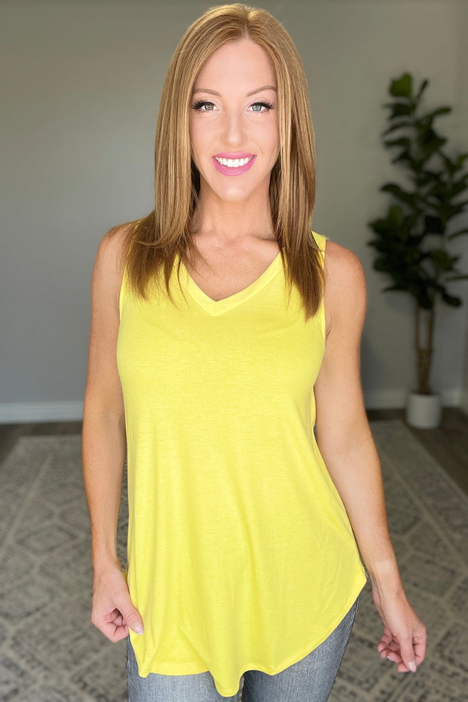 V-Neck Sleeveless Top in Yellow-Womens-Stay Foxy Boutique, Florissant, Missouri