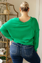 Very Understandable V-Neck Sweater in Green-Tops-Stay Foxy Boutique, Florissant, Missouri