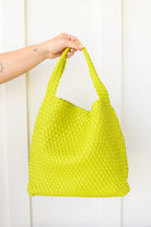 Woven and Worn Tote in Citron-Womens-Stay Foxy Boutique, Florissant, Missouri