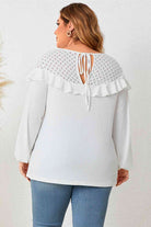 Plus Size Ruffled Round Neck Long Sleeve Blouse-Stay Foxy Boutique, Florissant, Missouri