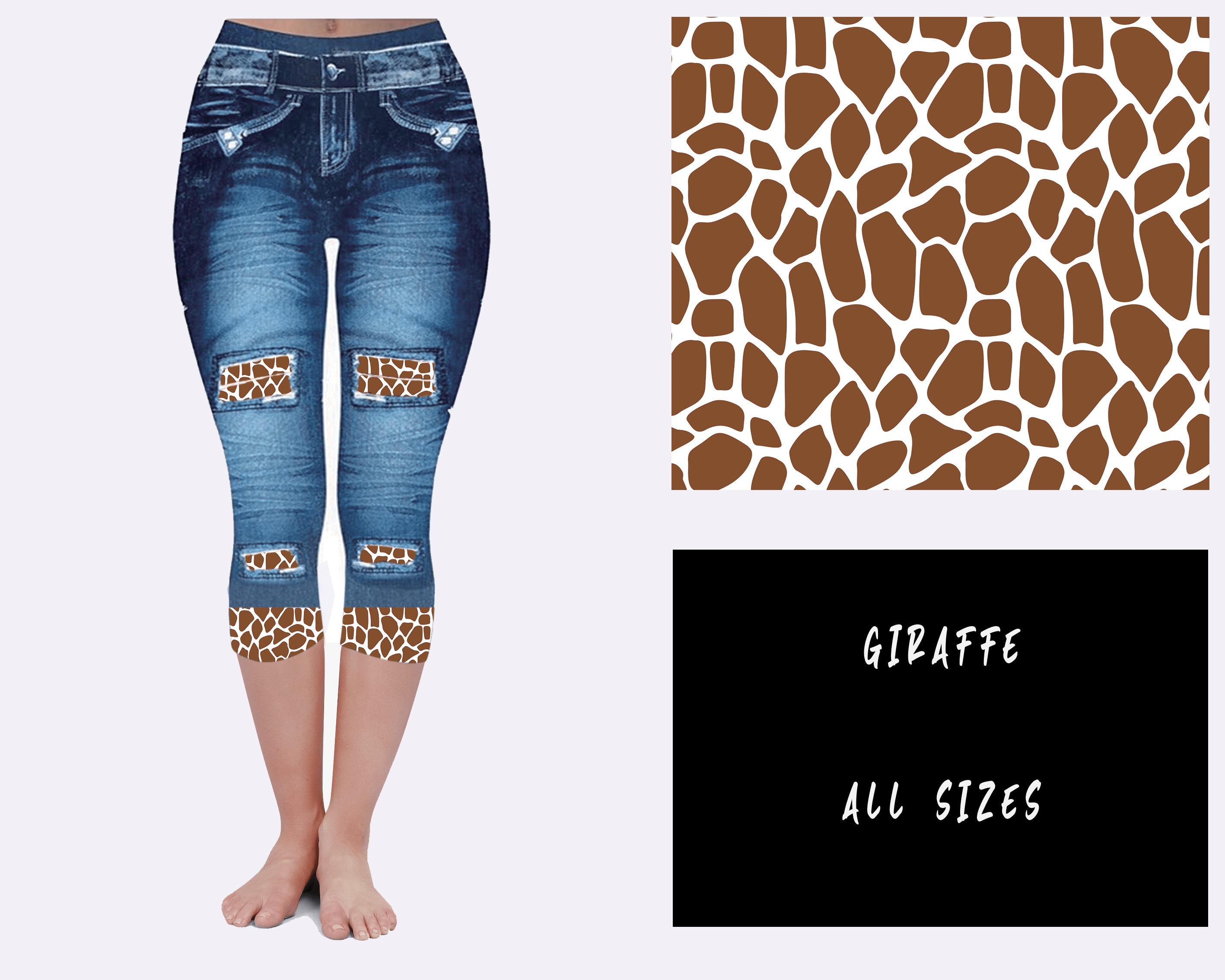 LEGGING JEAN RUN-GIRAFFE (ACTIVE BACK POCKETS)-Stay Foxy Boutique, Florissant, Missouri