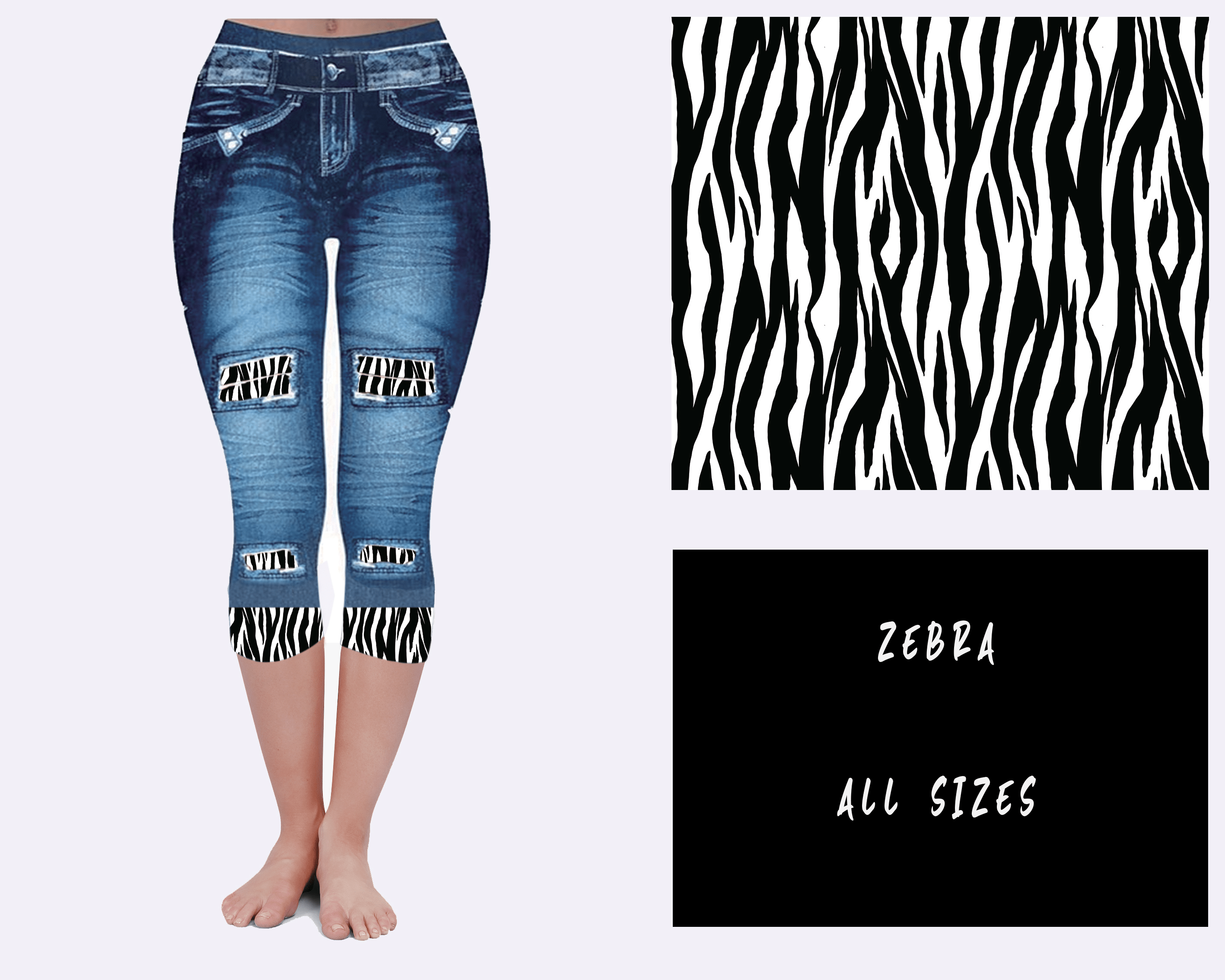 LEGGING JEAN RUN-ZEBRA (ACTIVE BACK POCKETS)-Stay Foxy Boutique, Florissant, Missouri