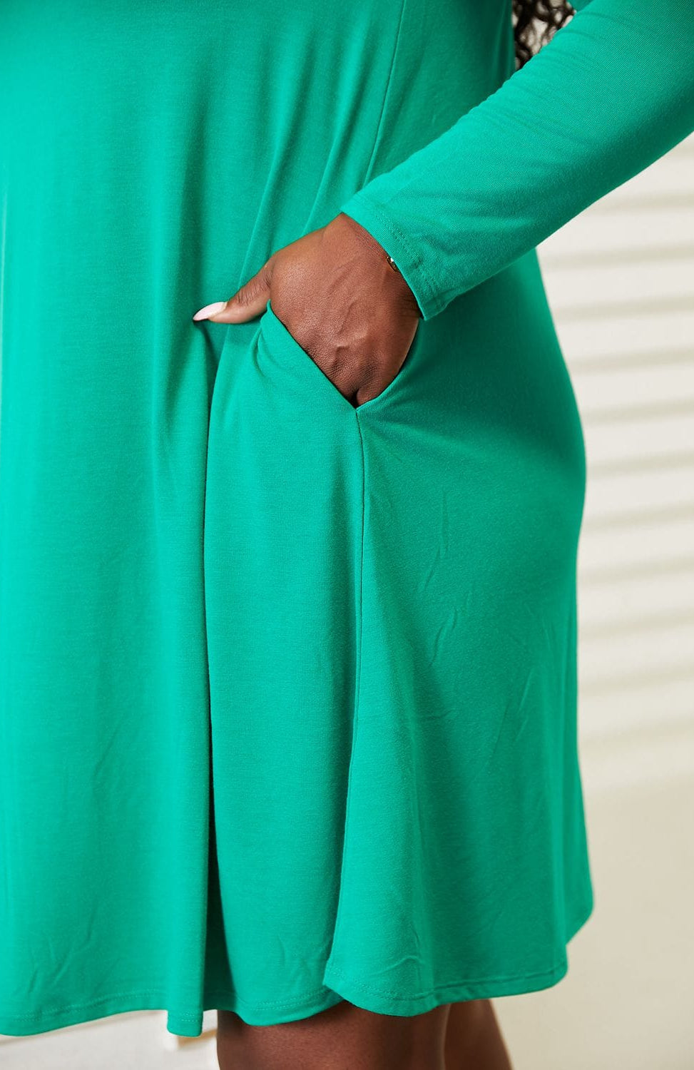 Zenana Full Size Long Sleeve Flare Dress with Pockets-Stay Foxy Boutique, Florissant, Missouri