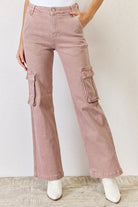 RISEN Full Size High Rise Cargo Wide Leg Jeans-Stay Foxy Boutique, Florissant, Missouri