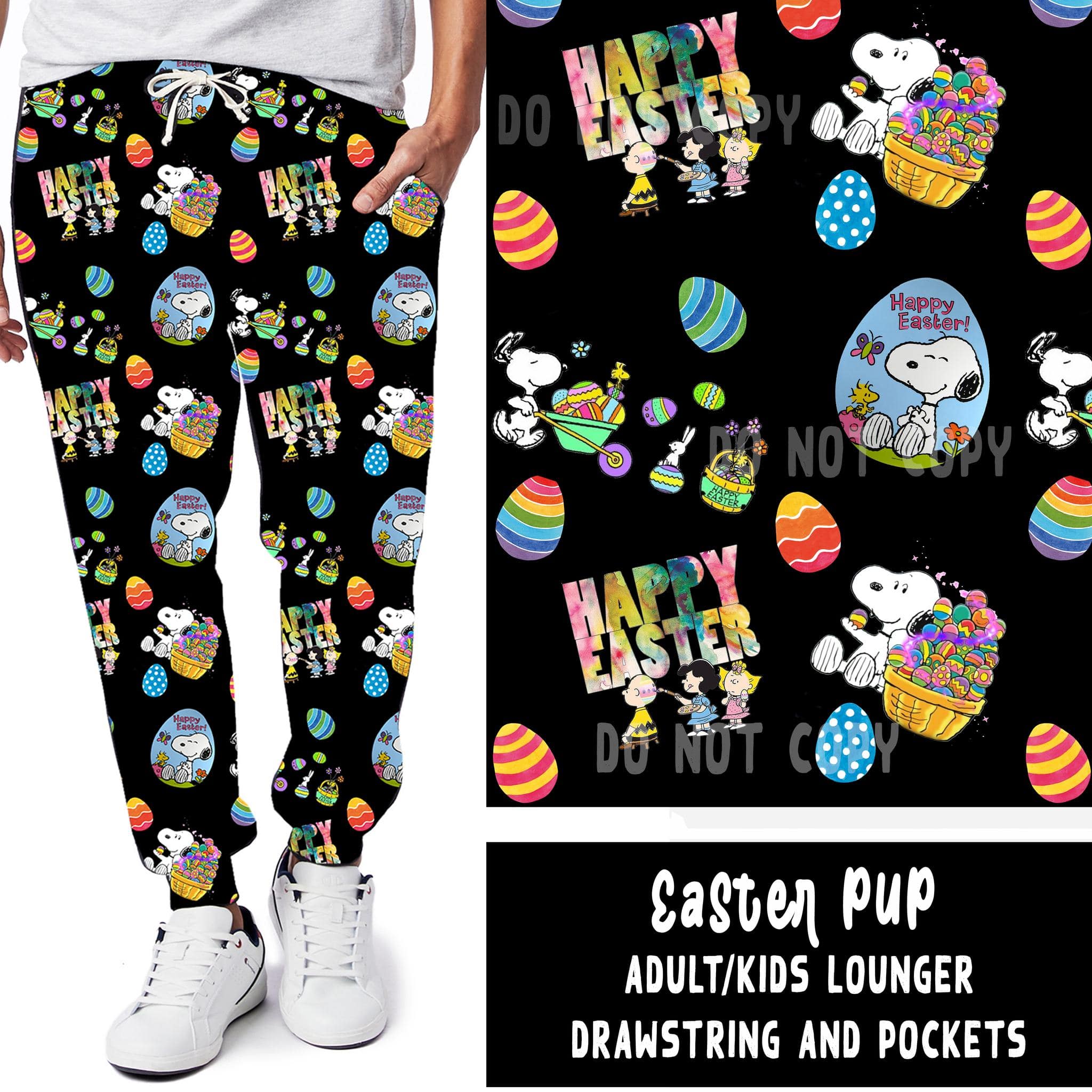 SPRING BASH RUN-EASTER PUP LEGGINGS/JOGGERS-Stay Foxy Boutique, Florissant, Missouri