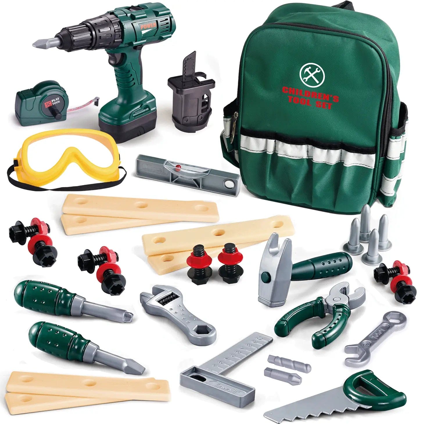 35 Pcs Kids Tool Set Pretend Play Toy Tool Accessories-Stay Foxy Boutique, Florissant, Missouri