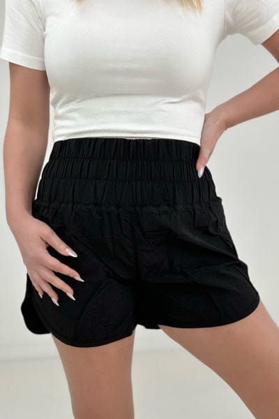 Zenana Windbreaker Smocked Waistband Running Shorts-Shorts-Stay Foxy Boutique, Florissant, Missouri