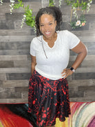 Zoe Swing Skirt: Blood Spatter Swing Skirt-Rebellious Rose Specialty Shoppe-Stay Foxy Boutique, Florissant, Missouri