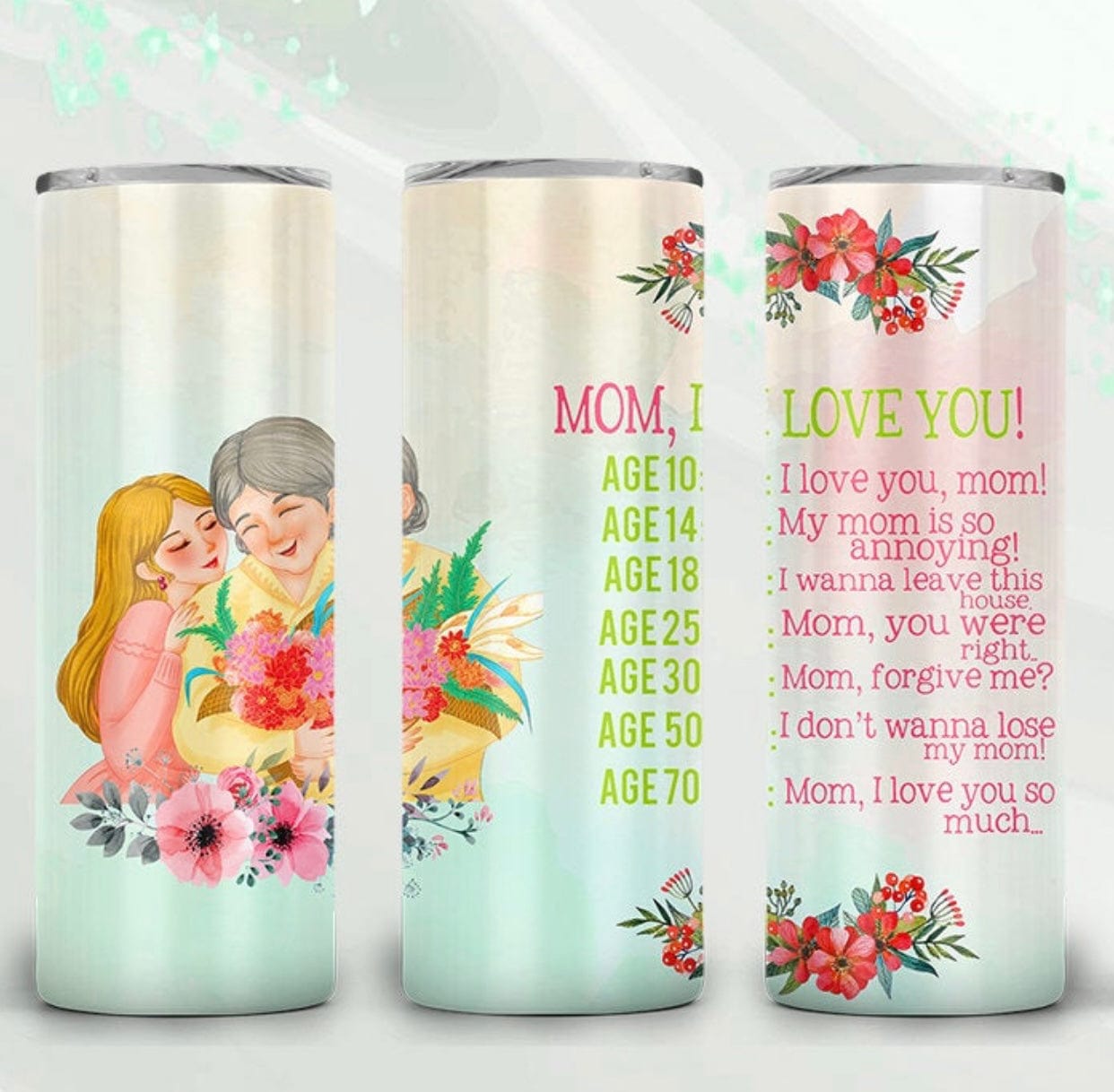Mom, I Love You Tumbler-Drinkware-Stay Foxy Boutique, Florissant, Missouri